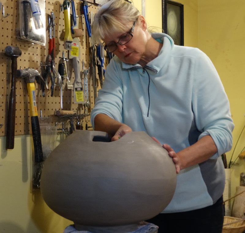 Janet creating large Vase